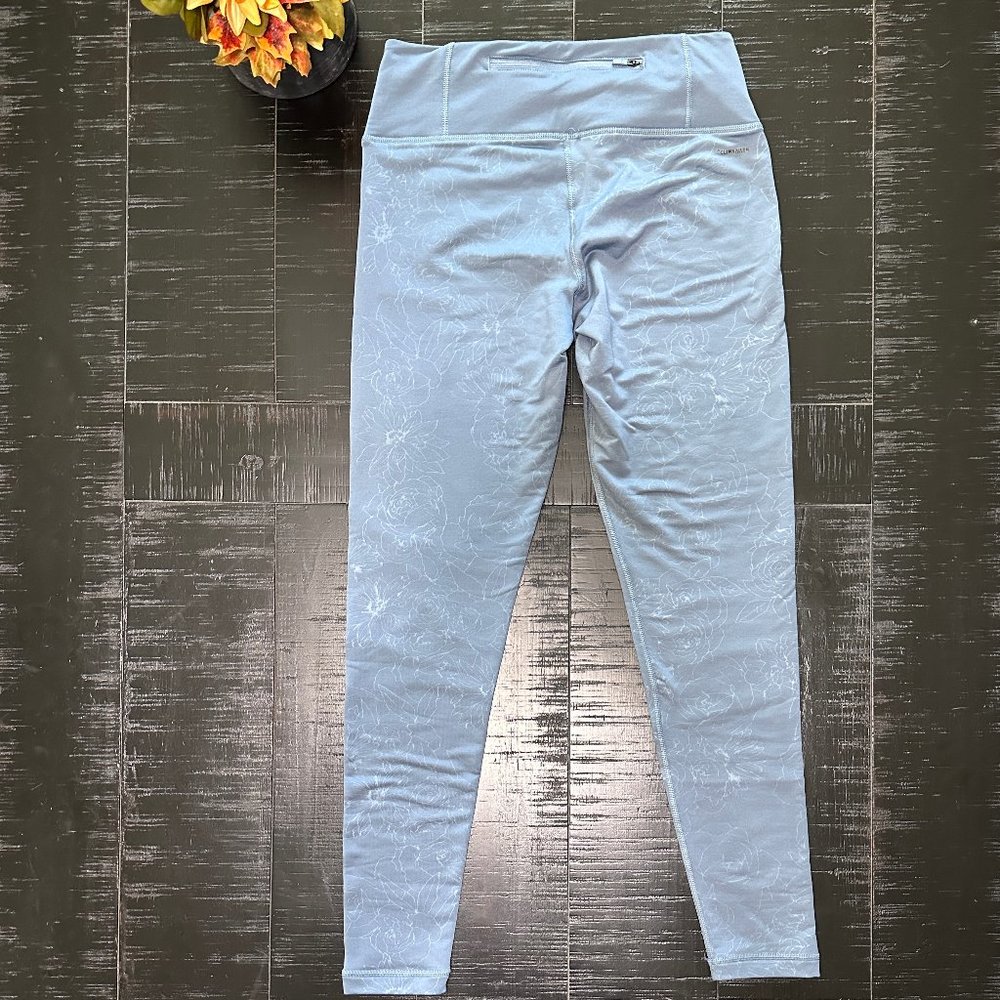 Adidas Blue Floral Climalite Leggings - Size M